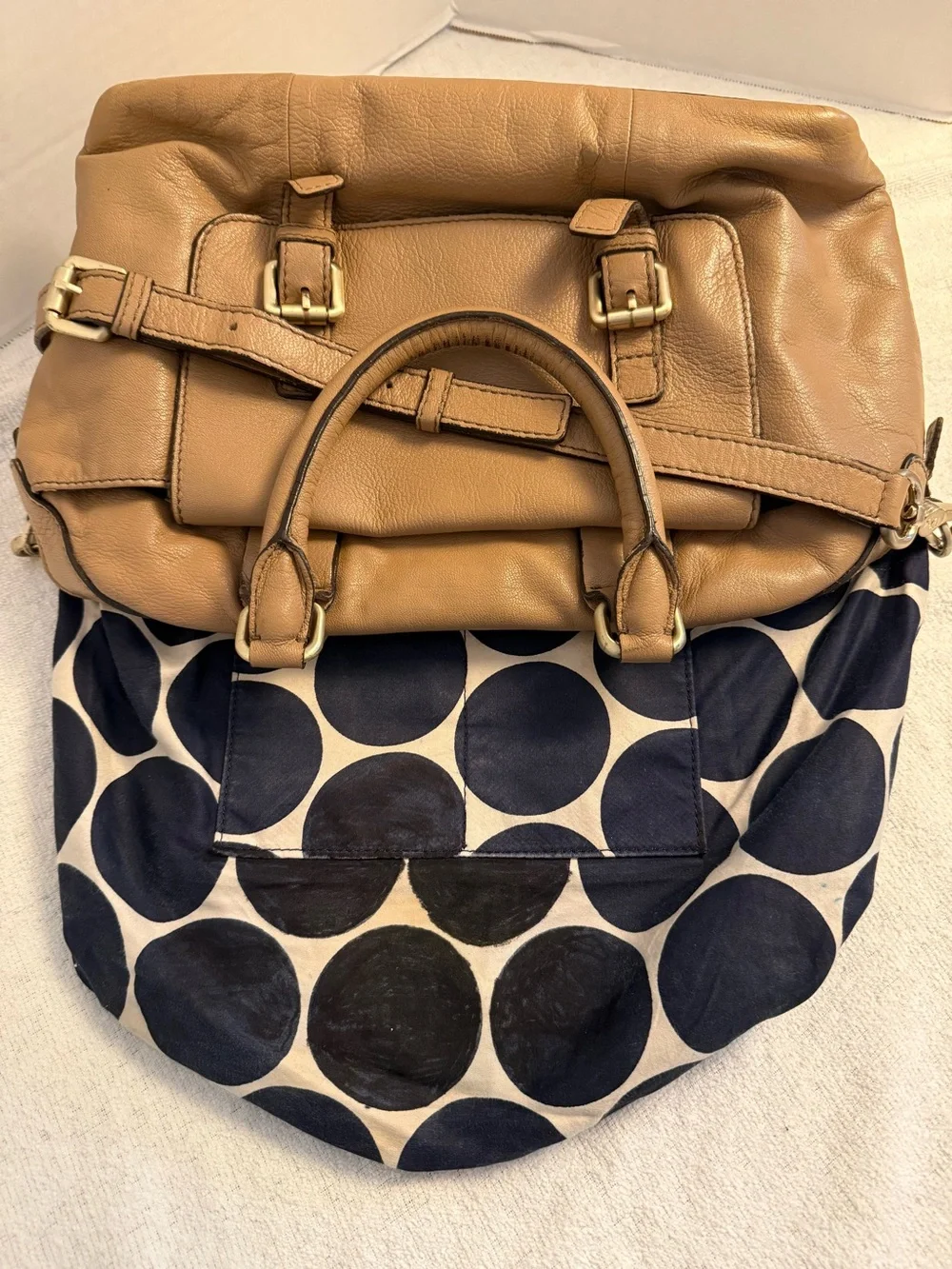 Boden Tan Leather Crossbody Satchel Bag – Soft Pebbled Leather